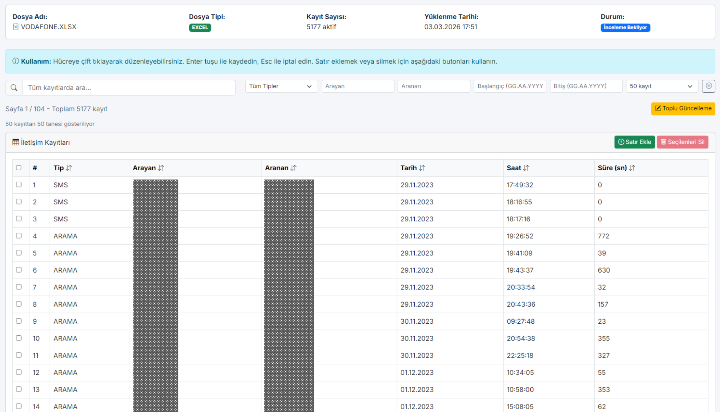 Detaylı HTS Raporu ve Aile Mahkemeleri İletişim Kaydı Sorgulama